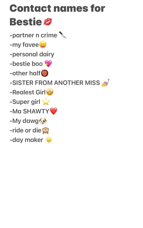 Contact names for ur bestie. #bestie in 2025 | Funny nicknames for friends, Nicknames for ...