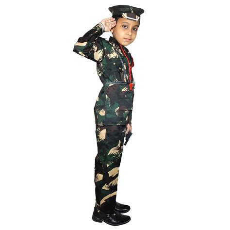 Buy Kaga fancy dress Indian Army Costume for Kids boys and girls ...