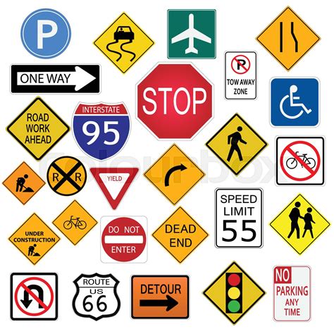 Multiple road signs | Stock vector | Colourbox