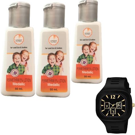 Medalic 5% lotion for used lice & scabies (50ml) pack of 3 and 1 miller ...
