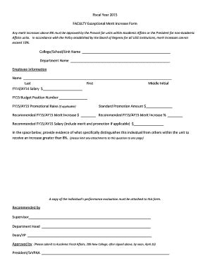 Fillable Online busfin uga Fiscal Year 2015 FACULTY Exceptional Merit ...
