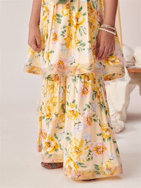 Buy Sha Off White YL Jaal Sharara Set Online