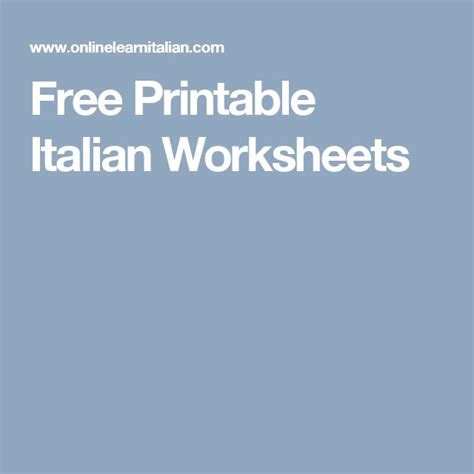 Image result for Fun Italian Worksheets