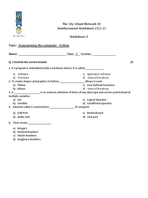 Image result for Application Software Worksheet Class 7