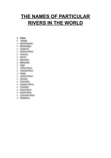 SOLUTION: Famous rivers in the world rivers in different countries 23 ...