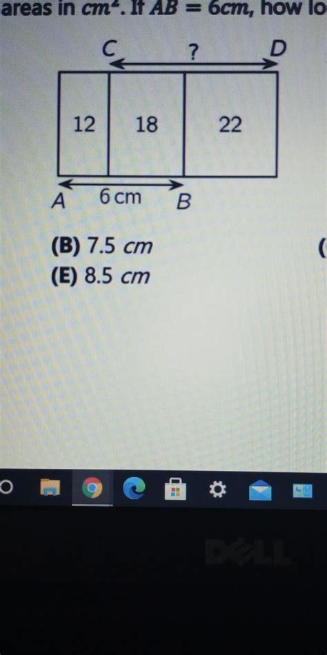 Three rectangles of the same height are positioned as shown. The ...