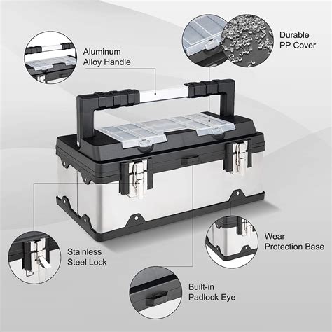 Buy Goplus Portable Tool Box 19In Toolbox Lockable Cabinet Tool Storage ...