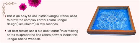 Anciently Kambi Kolam Rangoli Stencil Wooden(Design 3), Rangoli Sacha ...