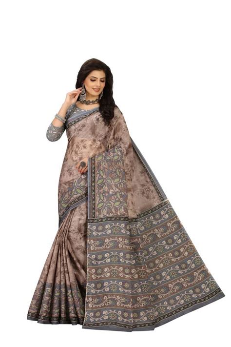 SHANVIKA Floral Printed Pure Cotton Saree With Blouse Piece For Women ...