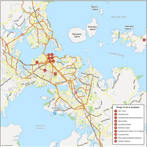 Auckland Tourist Map 21 Day Christchurch To Auckland | NZ Self Drive