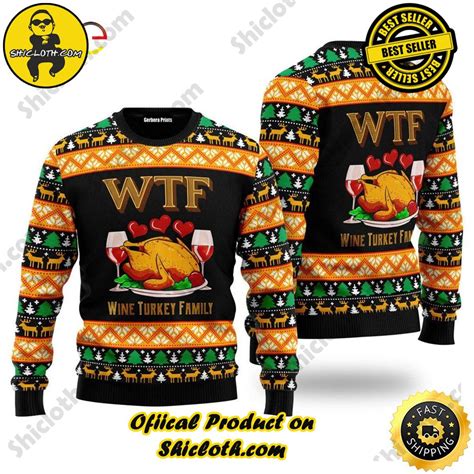 Happy Thanksgiving Turkey Christmas Gift Ugly Christmas Sweater - Shicloth