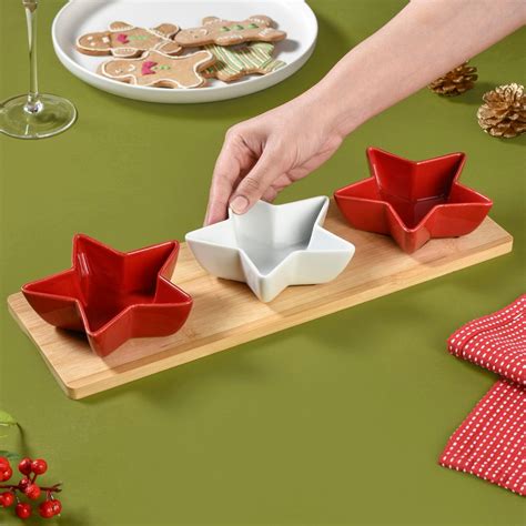 Ceramic Star Bowls Platter Set Of 4 Online - Premium Platter | Nestasia