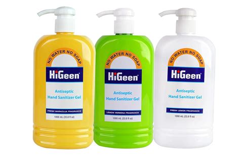 HiGeen Advanced Anti-Bacterial Hand Sanitizer Gel, Pack of Three 1000 ...