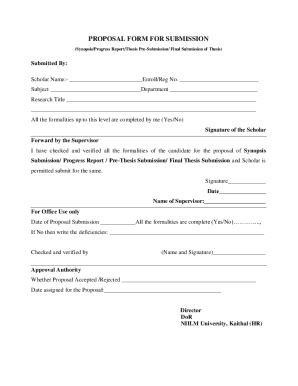 Fillable Online Thesis Proposal Submission Form | Niilm University 2023 ...