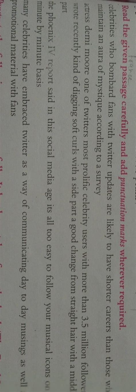 Punctuate the following paragraph - Brainly.in