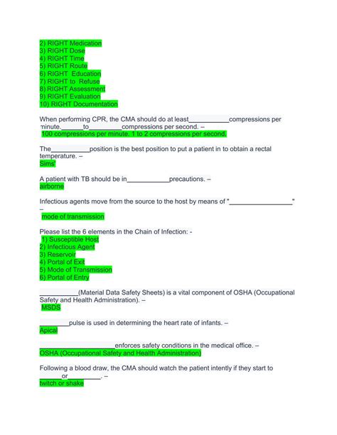 SOLUTION: Nha study guide ccma with 100 verified answers 2022 - Studypool