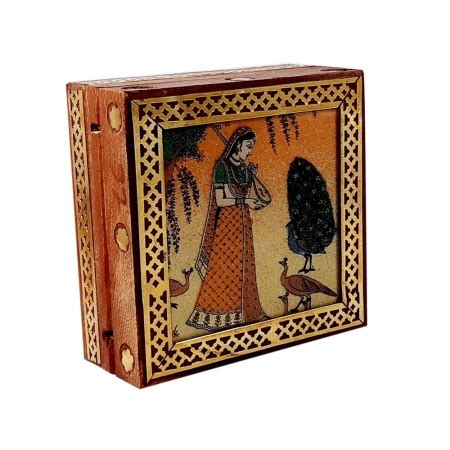 Wooden Brass Work Jewellery Box ( 8cm x 8cm) (Product Code 1678) at Rs ...