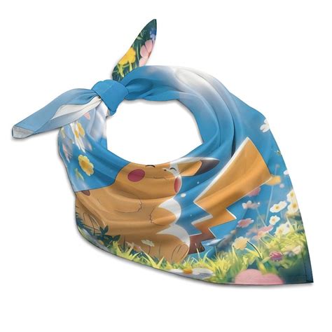 Pokemon-Pikachu Game998 Square Satin Head Scarf Hair Scarves Silk-like ...