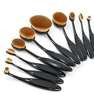 MAYU Oval Makeup Brush Set Upgraded 10 pcs Fast Flawless Application ...