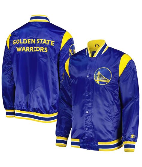 Starter Full-Snap Satin Force Play Golden State Warriors Royal Jacket ...