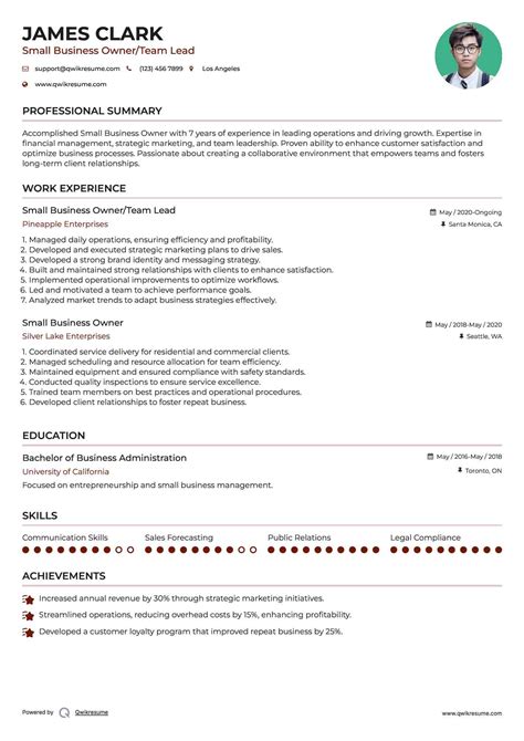 Business Owner Profile Sample 的图像结果