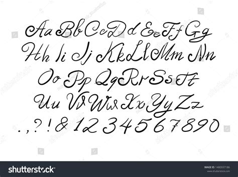 Vector Script Black Handwritten Letters On Stock Vector (Royalty Free) 1480937186