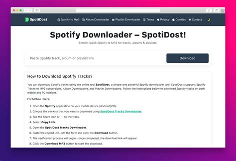 Spotify Downloader – SpotiDost: Fast Spotify to MP3 (Tracks, Albums ...