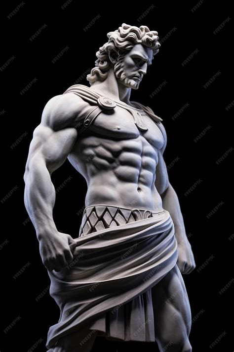 Premium Photo | Marble sculpture of greek god on a black background