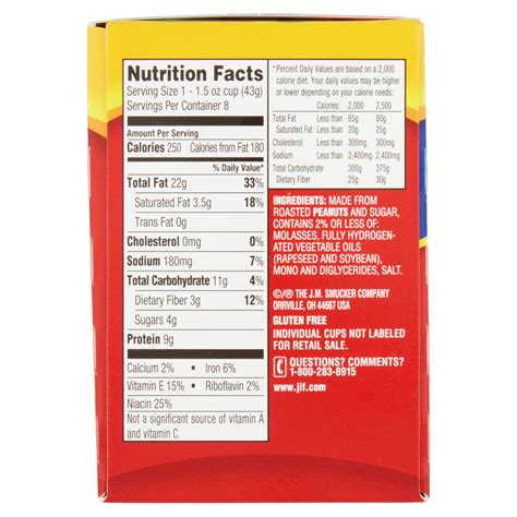 Jif To Go Serving Size