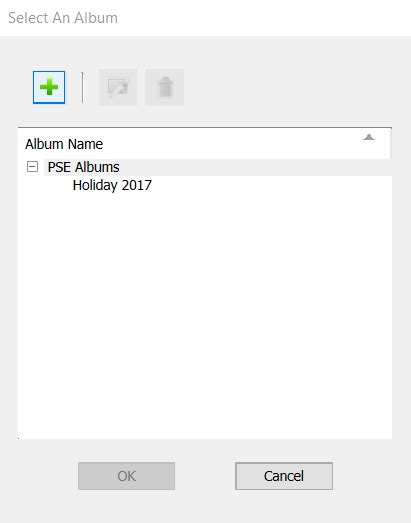 Creating albums and album categories in Elements Organizer