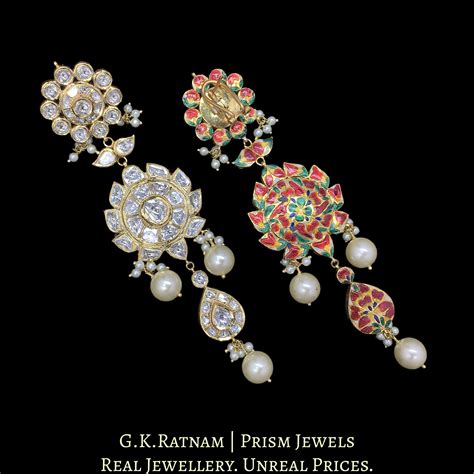 18k Gold and Diamond Polki Long Bridal Necklace Set – G. K. Ratnam
