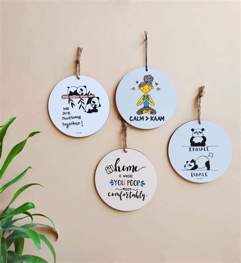 Violet Vibes Wood Funny Decorations, Multicolour, Medium : Amazon.in ...