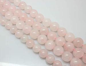 TOMROAD Natural Rose Quartz Bead for Jewelry DIY Making Smooth Round ...