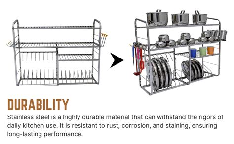 NAVUM ROSHANI Kitchen Stand, Bartan Stand Stainless Steel Kitchen Rack ...