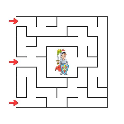 Vierkant doolhof Spel voor kinderen Puzzel voor kinderen stripfiguur ...