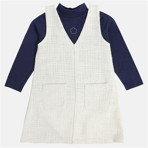 Girls Blue Pinny Set – MiniKlub.in