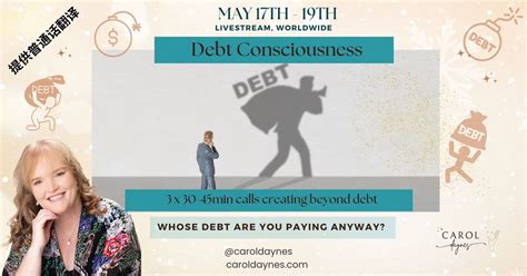 Debt Consciousness with Carol Daynes, Online Worldwide, Perth, 17 May ...