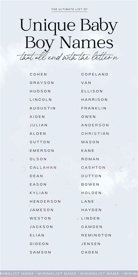 185+ Unique Baby Boy Names That End With N (With Meanings) in 2024 ...