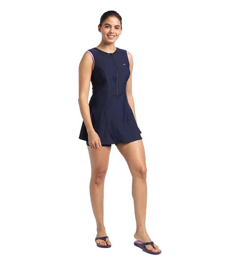 Buy Speedo Closedback Swimdress Essential With Boyleg Truenavy-Sweet ...