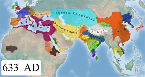 Map of the eastern hemisphere in 633 ad – Artofit
