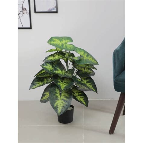 Buy ARICK DECOR Artificial Dieffenbachia Plants with Basic Black Pot 24 ...