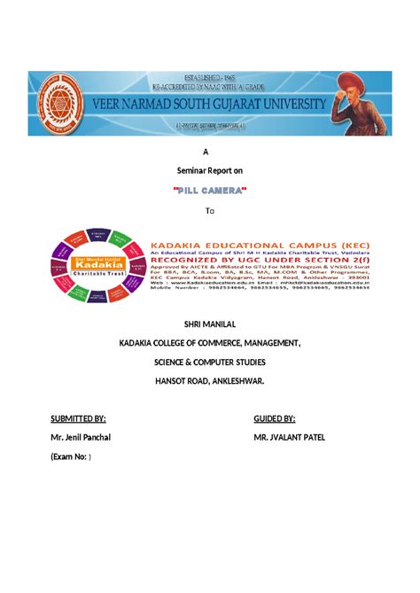 Pillcamera Seminar Documentation - A Seminar Report on "PILL CAMERA" To ...