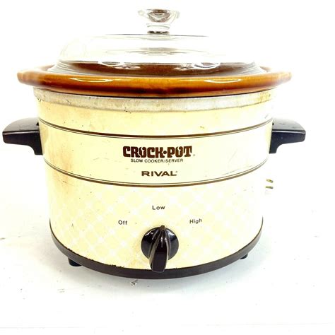 Rival crock pot slow cooker 33551 blue stoneware insert liner 5 qt ...