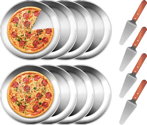 Amazon.com: 4 PCS Pizza Pan, 9 Inch Pizza Pan Stainless Steel Pizza Pan ...