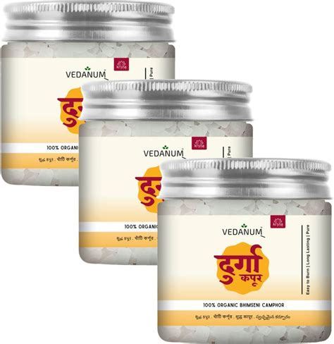 Vedanum Durga Kapoor 100% Pure Bhimseni Camphor for Pooja - Pack of 3 ...