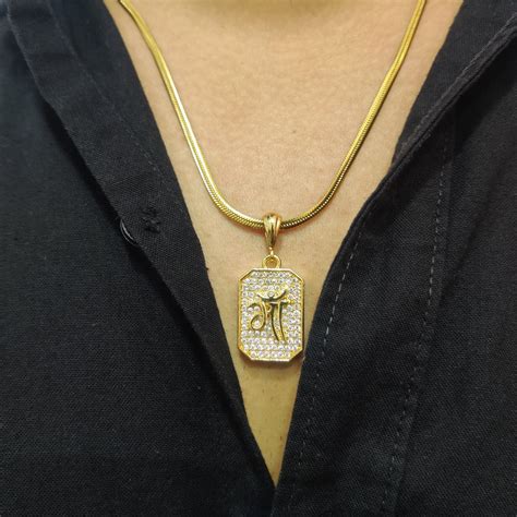 Maa Diamond Studded Gold Pendant with Chain – Zivia