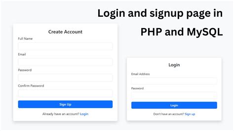 How to create user login and signup page in php and mysql.