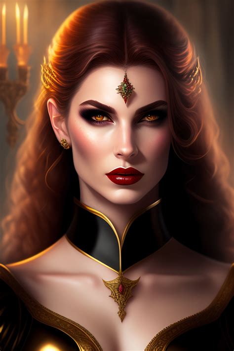 Lexica - Female vampire, dark fantasy, dnd portrait, pale skin, dark lady,