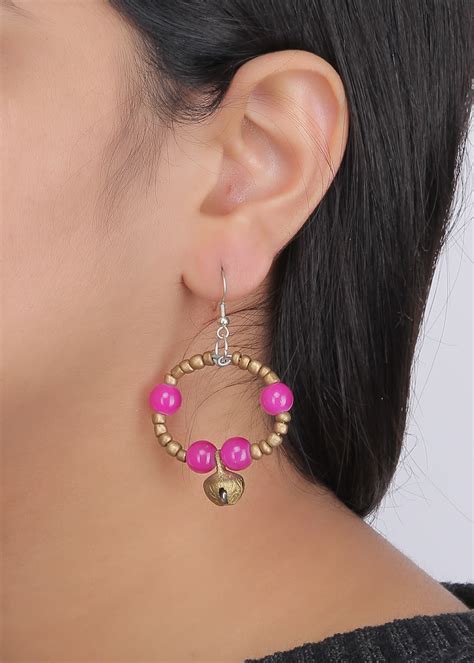 Get Two-Tone Beaded Circular Drop Earrings at ₹ 500 | LBB Shop