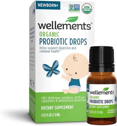 Amazon.com: Wellements Organic Baby Probiotic Drops | Digestive and ...
